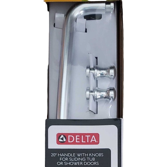Simplicity Handle w/ Knobs for Sliding Shower or Bathtub Door, Chrome -Free Ship - Picture 5 of 10